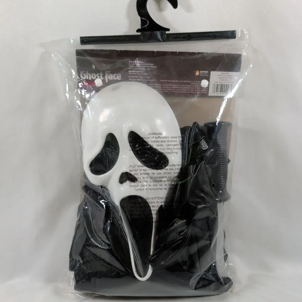 Ghost Face Adult Costume Scream Fun World #9974 Complete Mask Robe Belt